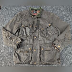 Vtg Polo Ralph Lauren Jacket Extra Large Iconic Oilcloth Waxed Cylinder Lined